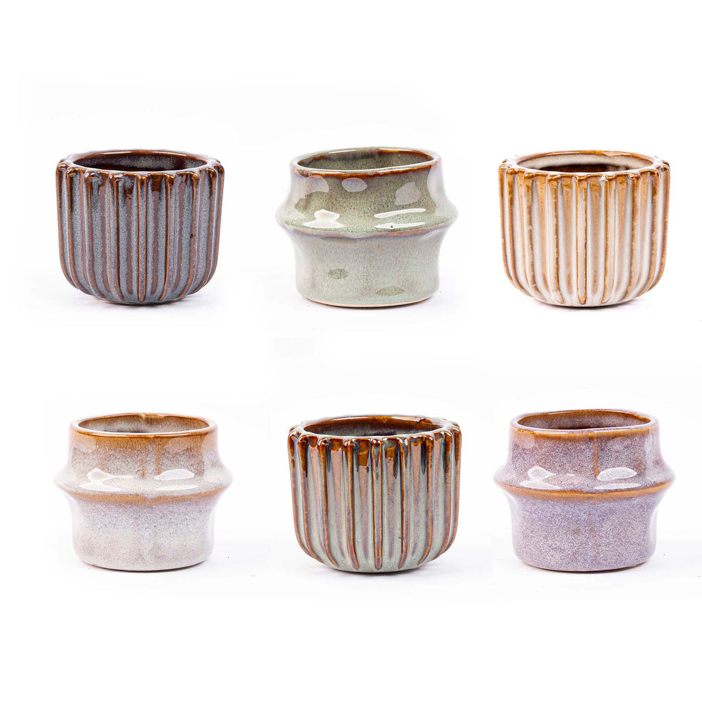 Set of 6 Ceramic Plant Pots (Barcelona) – Stylish Indoor Planters