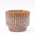 Ceramic Plant Pot Echo – Rustic Indoor Planter with Relief Pattern