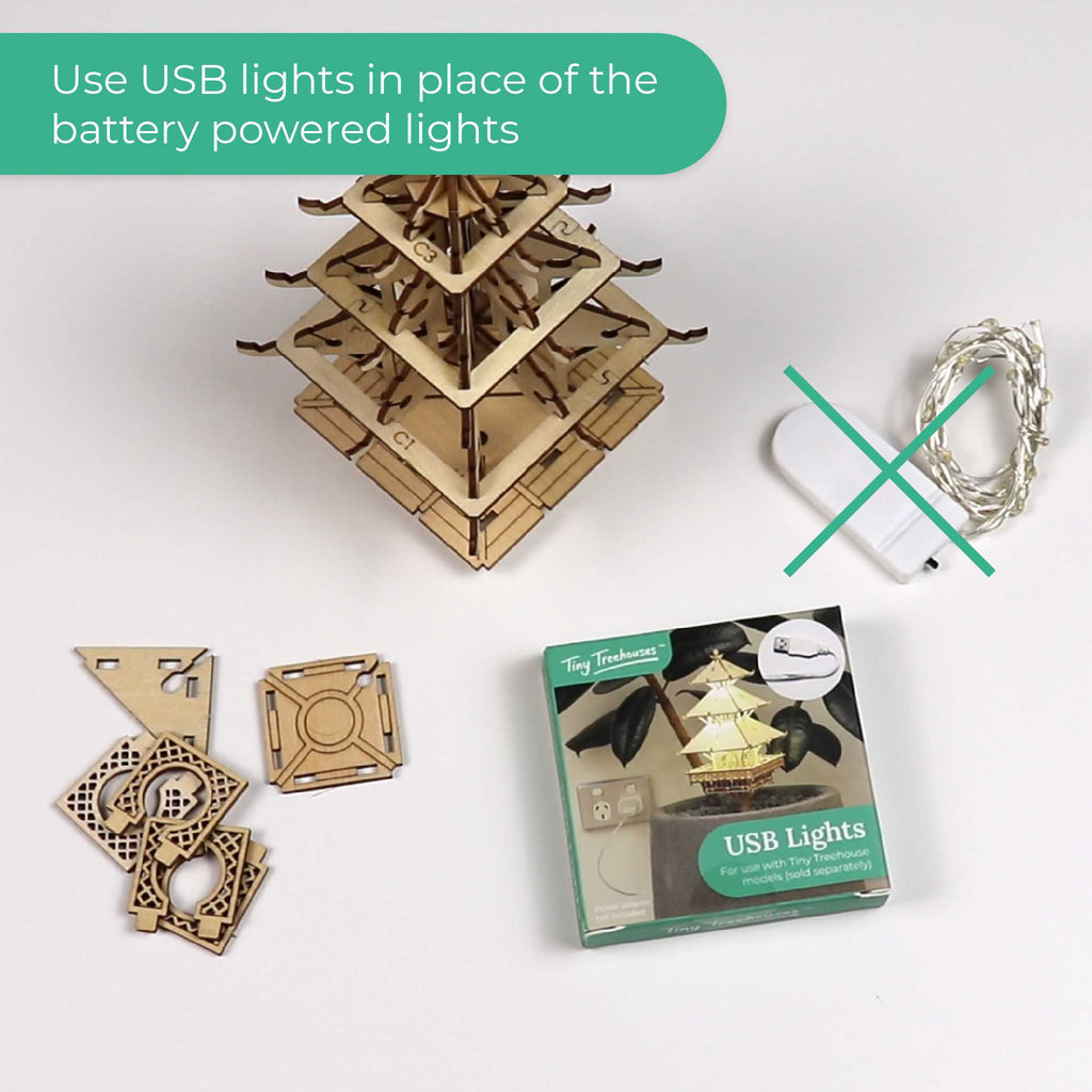 Tiny Treehouses – USB LED Lights Upgrade (Warm White)