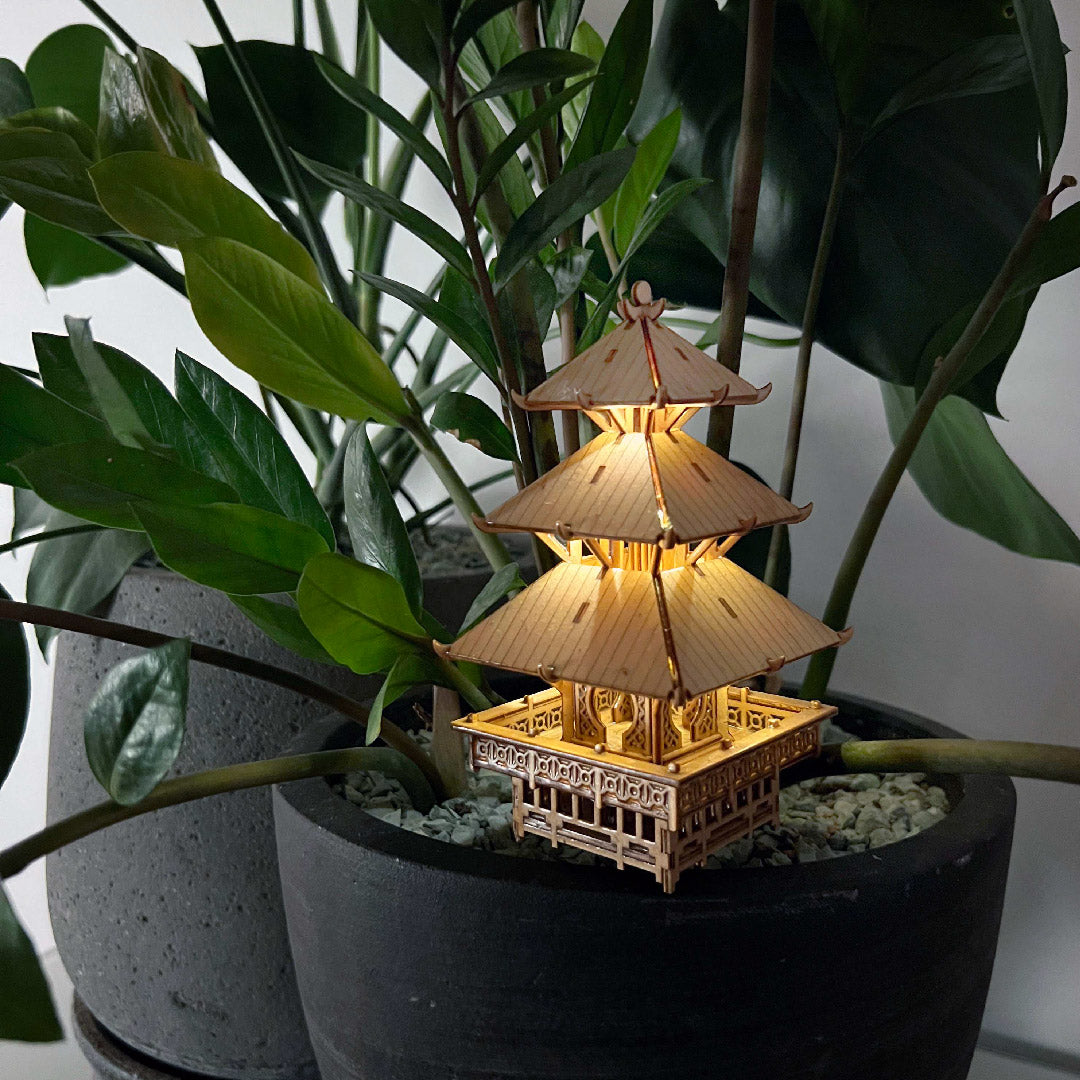 Tiny Treehouses – Temple Of Serenity DIY Model Kit with LED Lights