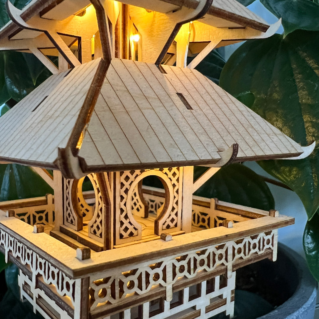 Tiny Treehouses – Temple Of Serenity DIY Model Kit with LED Lights