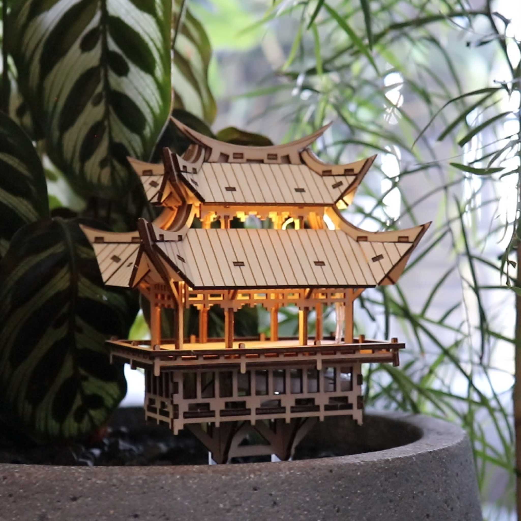 Tiny Treehouses – Temple Of Gratitude DIY Model Kit with LED Lights