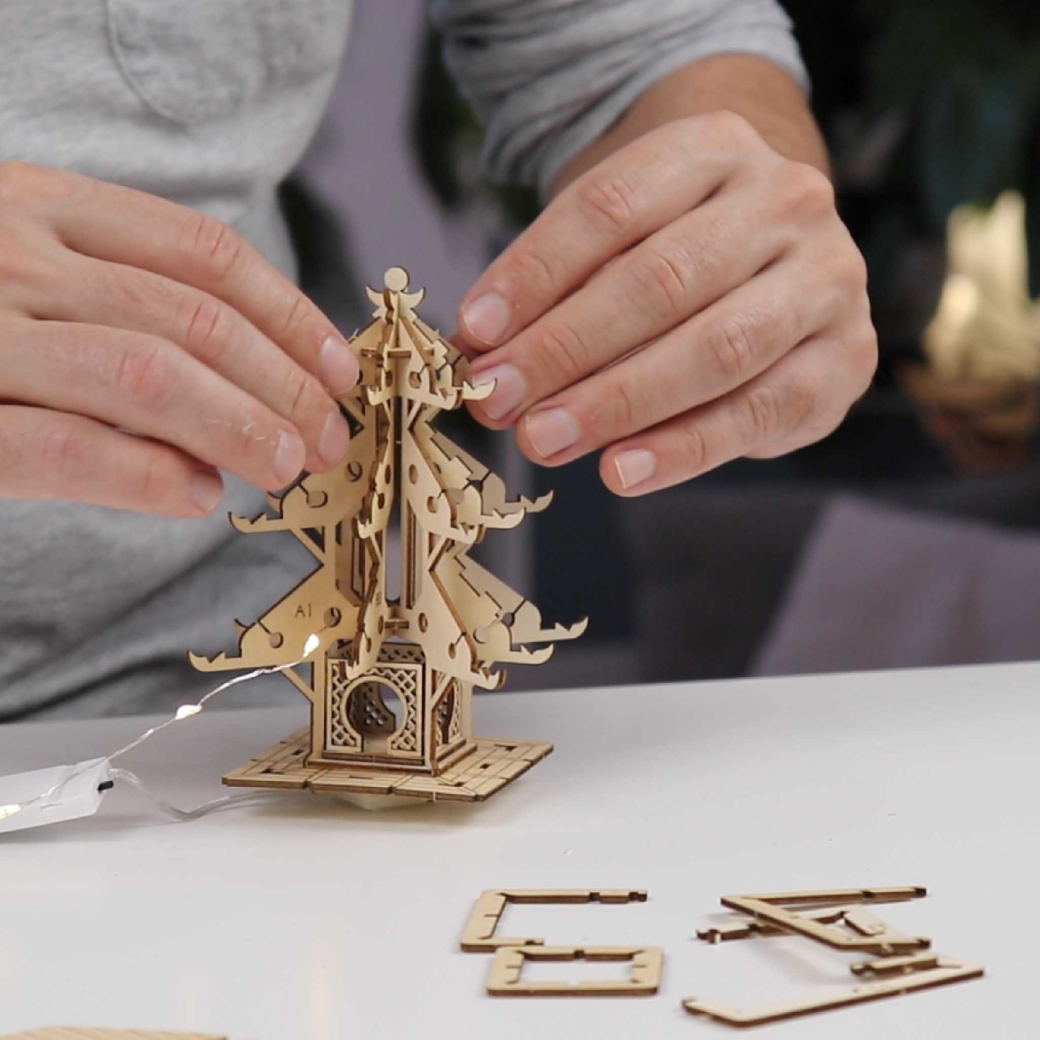 Tiny Treehouses – Temple Of Serenity DIY Model Kit with LED Lights