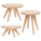 Tibbe Wooden Plant Stand Set – Natural Indoor Plant Display