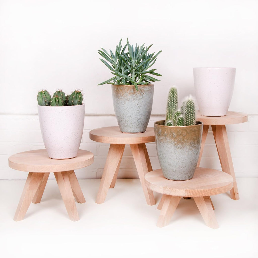 Tibbe Wooden Plant Stand 27 cm – Natural Indoor Plant Display