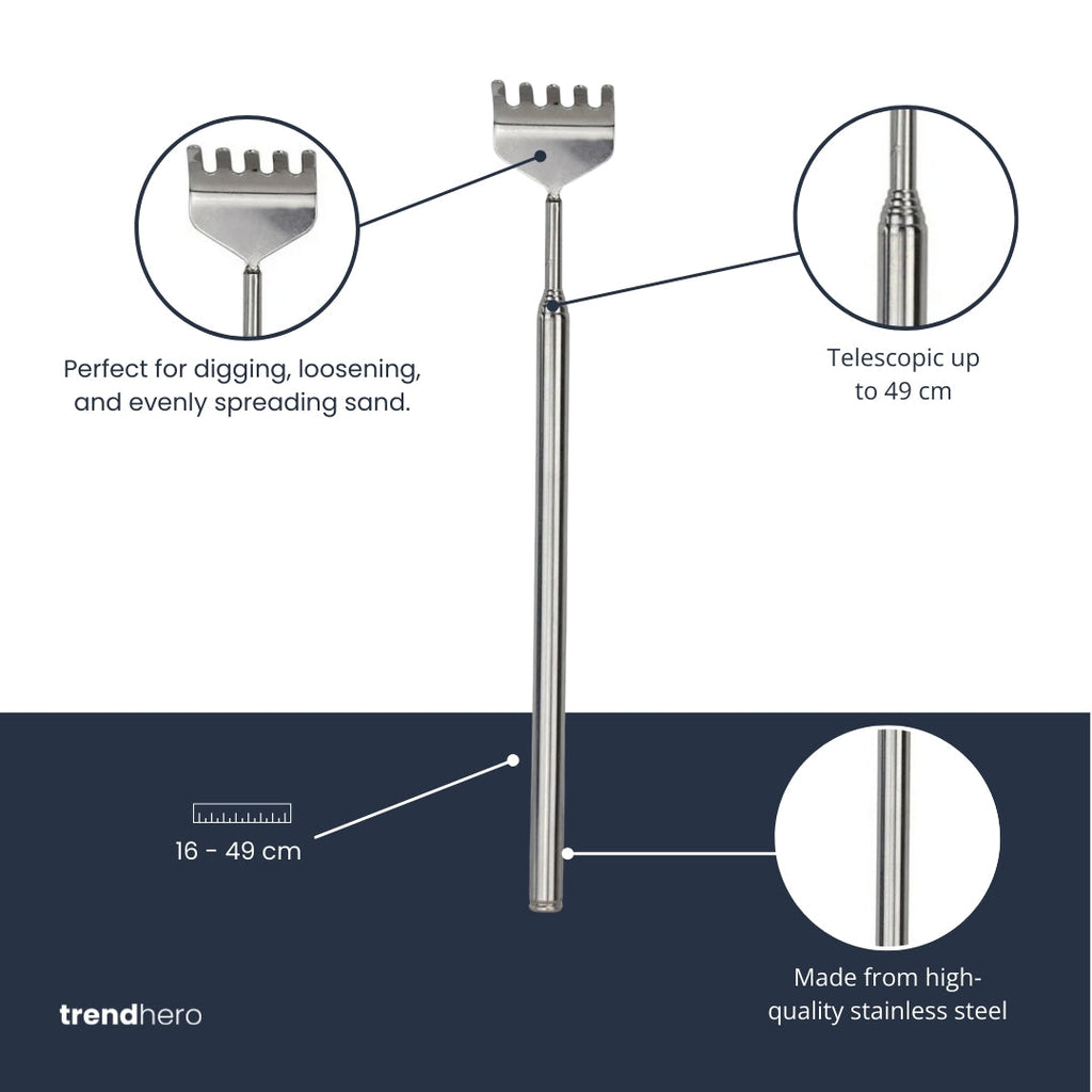 Telescopic Terrarium Rake – Stainless Steel Precision Tool 16/49cm