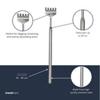 Telescopic Terrarium Rake – Stainless Steel Precision Tool 16/49cm
