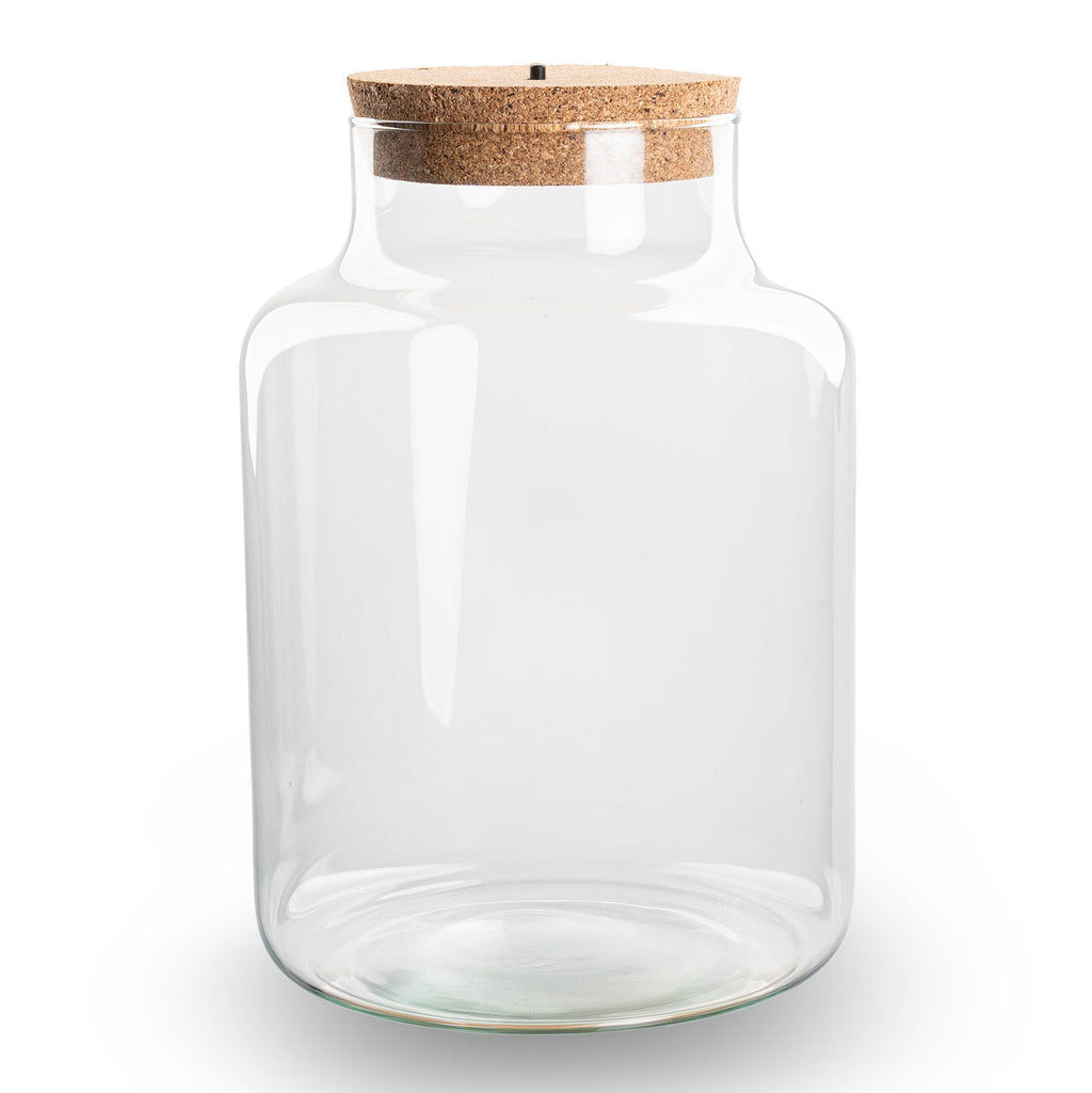 Terrarium bottle 'Little Milky' - Incl. LED cork - Closed terrarium Ø 17 cm ↑ 25 cm