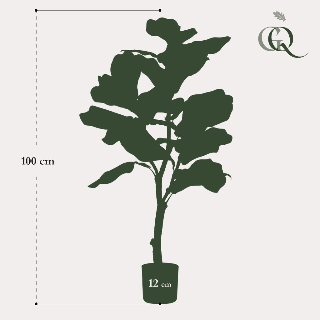 Artificial Ficus Lyrata (Tobacco Plant / Fiddle Leaf Fig) - 90cm