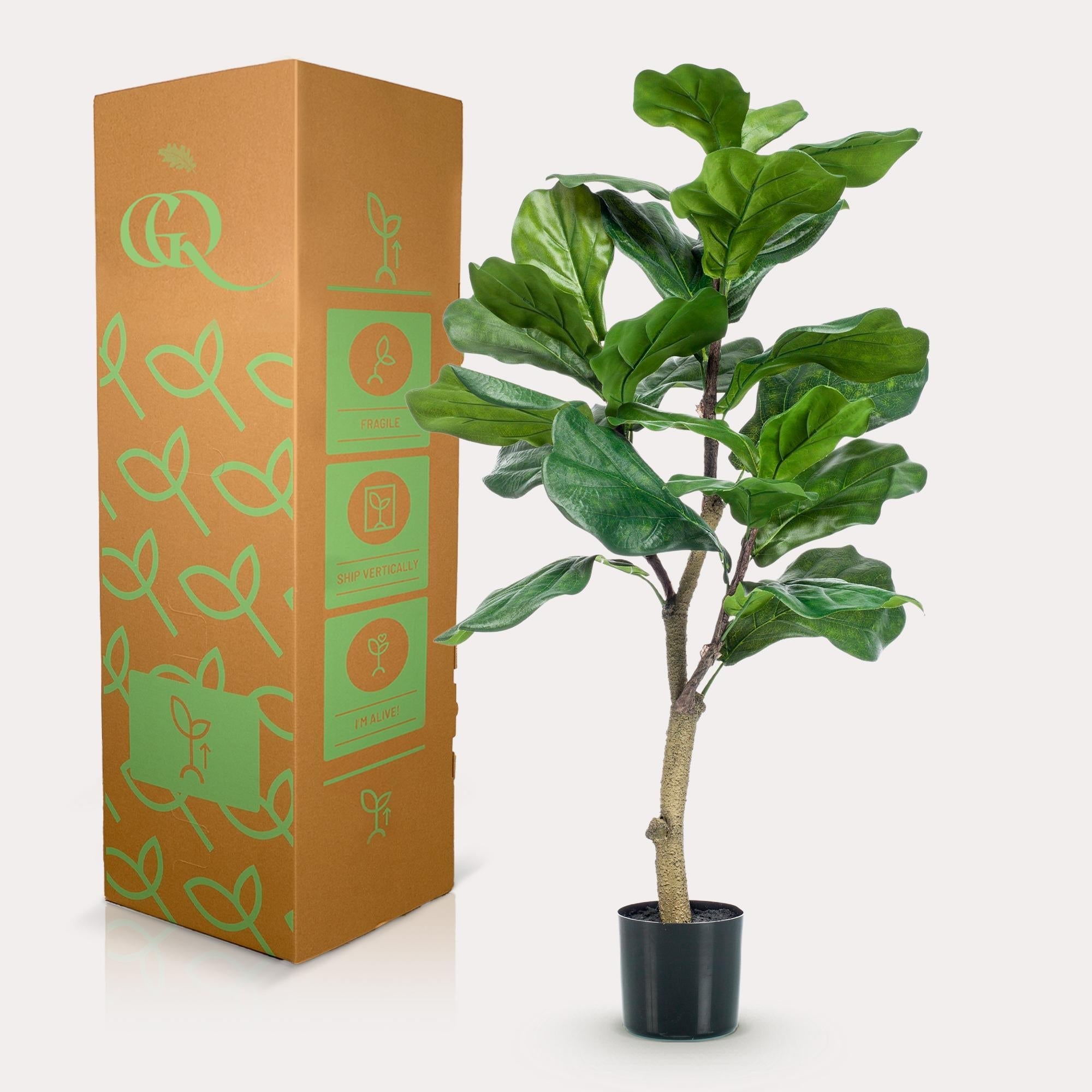 Artificial Ficus Lyrata (Tobacco Plant / Fiddle Leaf Fig) - 90cm